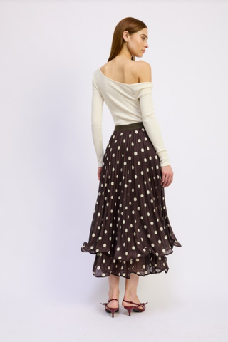 Lainey Maxi Skirt, Brown Ivory