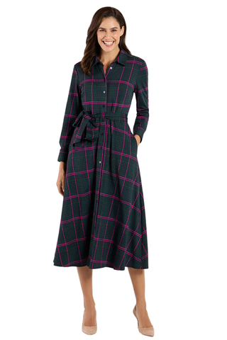 Kitty Maxi Dress, Glen Plaid Pine