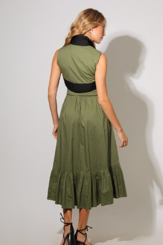 Celia Midi Dress, Olive Green
