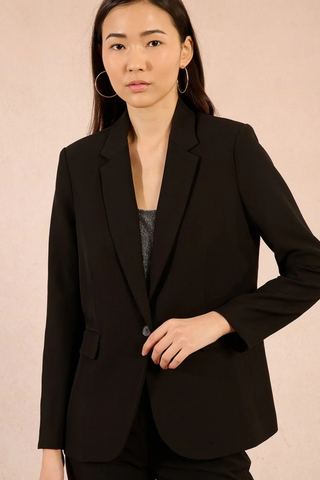Classic Fitted Blazer, Black