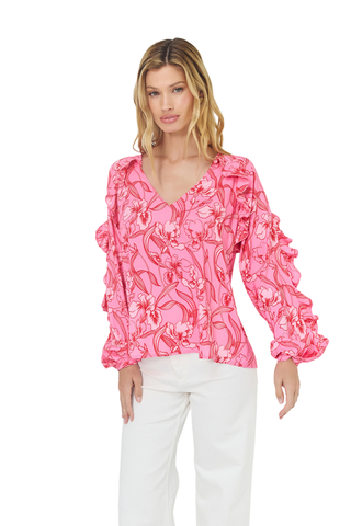 Marston Top, Pink/Red Vining Orchids