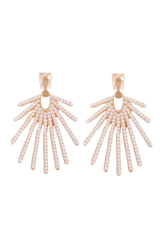 Sunburst Drop Earrings, Pearl
