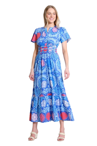 Eloise Dress, Cobalt Jardin