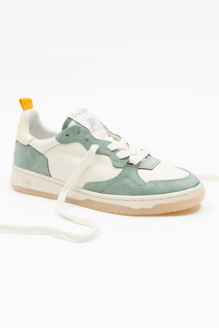 ONCEPT Phoenix Sneaker in Agave featuring a cream and soft green paneled upper, lace-up design, low-top silhouette, and gum sole.