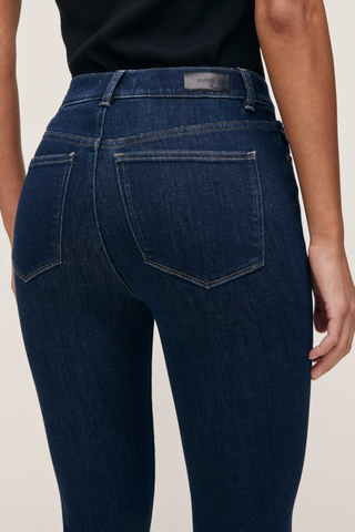 DL1961 Bridget Boot Crop Jean in Lunar Sky dark indigo denim with a high rise and cropped bootcut leg.