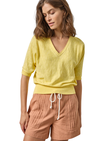 Dolman V-Neck Sweater, Lemon