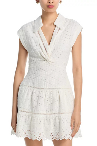 Mila Twist Mini Dress, Off White