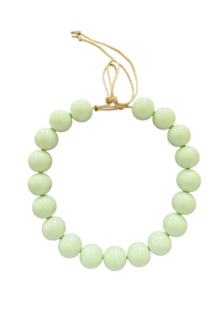 KMS Gems Chunky Beaded Necklace featuring oversized 20mm beads on an adjustable silk cord.