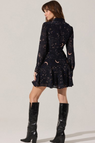 Lucien Dress, Navy Night Print