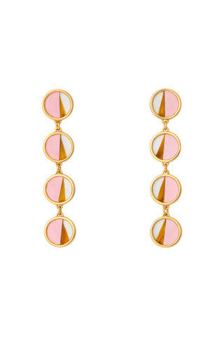 Reins Round Bezel Drop Earring