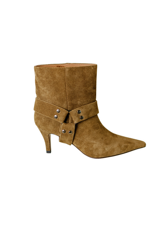Western Bootie, Olive Suede
