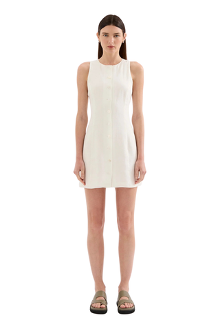Mazi Linen Mini Dress, White