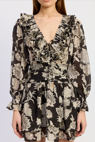 Elisabet Mini Dress, Black Ivory