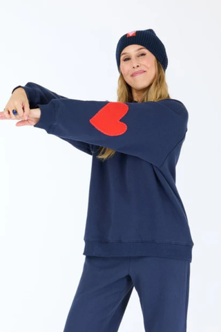 Benton Heart Patch Sweatshirt, Indigo Blue