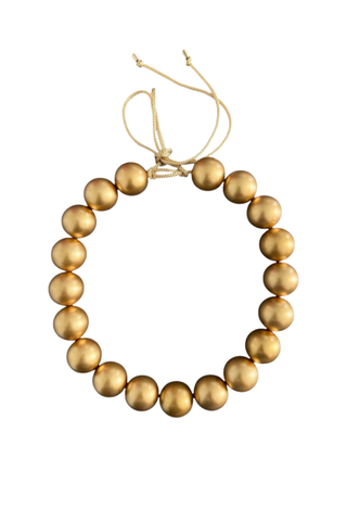 KMS Gems Chunky Beaded Necklace featuring oversized 20mm beads on an adjustable silk cord.