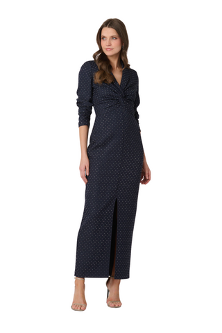 Asher Dress, Navy/Silver