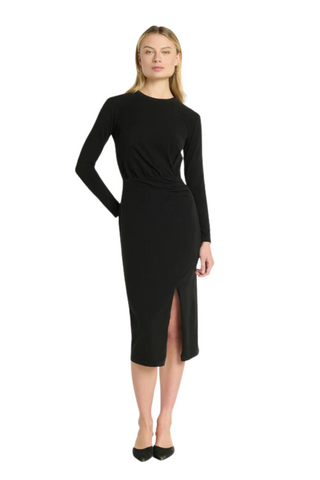 Trista Midi Dress, Jet Black