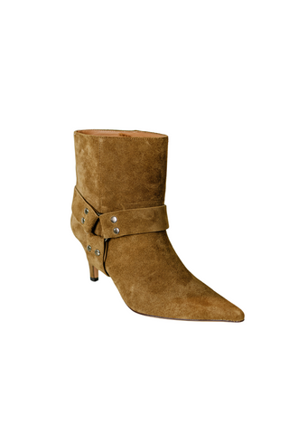 Western Bootie, Olive Suede