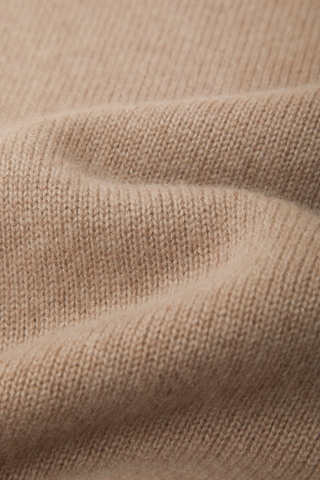 525 America Colette Cashmere Sweater Tee in Camel Heather featuring a relaxed boxy silhouette, short sleeves, and soft 100% cashmere knit.