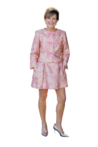Leandra Bow Jacket, Gilded Pink