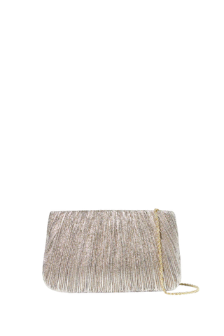 Brit Pleated Clutch, Champagne