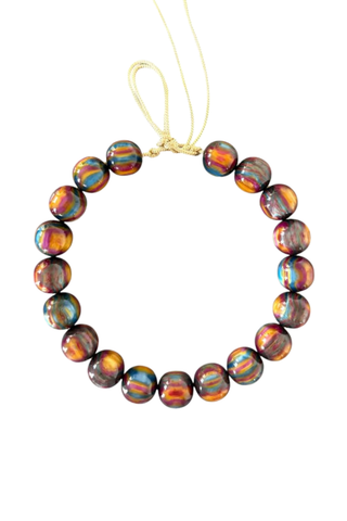 KMS Gems Chunky Beaded Necklace featuring oversized 20mm beads on an adjustable silk cord.
