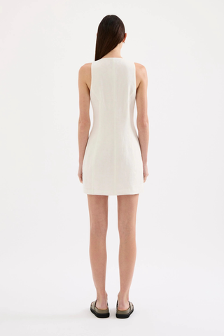 Mazi Linen Mini Dress, White