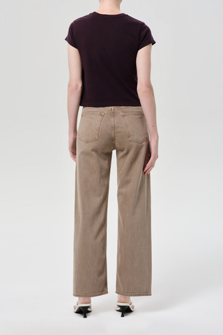 AGOLDE Ren wide-leg jean in Trail brown wash.