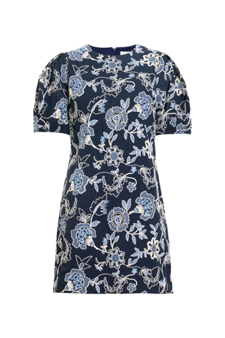 Tanya Taylor Noah Dress Maritime Blue embroidered floral mini dress Monkee's of the West End