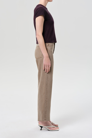 AGOLDE Ren wide-leg jean in Trail brown wash.