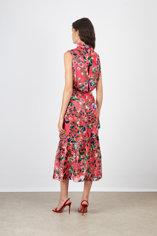 Fleur Ruffle Dress, Saffier Raspberry