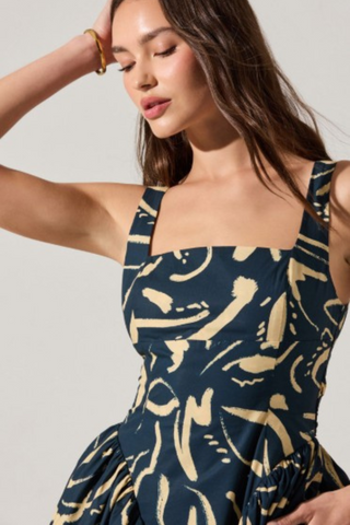 Vinya Dress, Navy Sketch