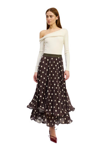 Lainey Maxi Skirt, Brown Ivory