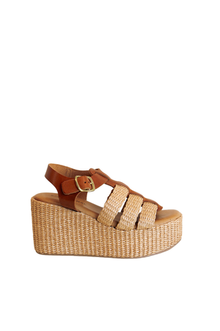 275 Central Shane wedge in natural with woven platform and neutral straps