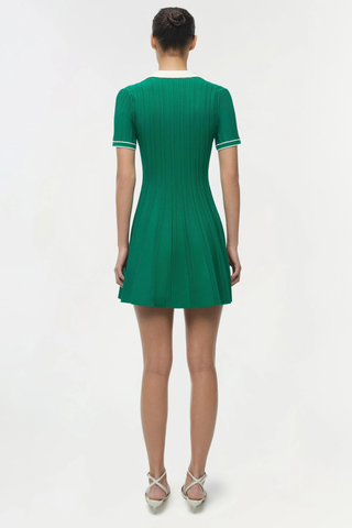 Page Knit Polo Mini Dress, Kelly Green