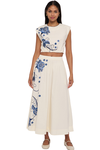 Porto Maxi Skirt, Kimber Embroidery