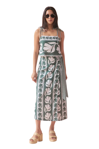 Omika Sammi Skirt Gwenn Palm tropical print midi skirt matching set Monkee's of the West End