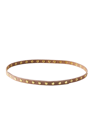 ADA Collection Cala Belt in Taupe featuring genuine Argentinian leather and all-over gold-tone snap details.