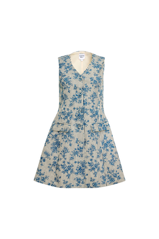 Suni Dress, Cornflower Toile