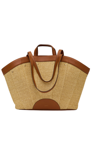Shelley Resort Tote, Cocoa Raffia