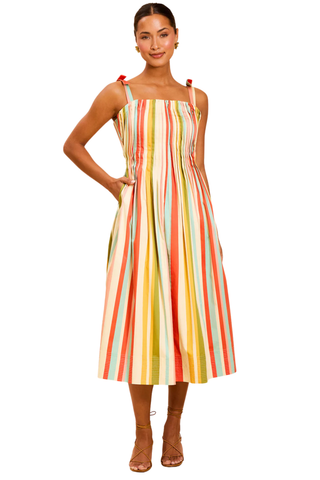 colorful striped midi dress Anais Midi Dress, Paradise Stripe