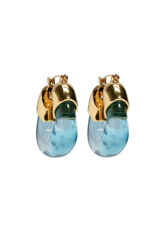 Lizzie Fortunato Organic Hoop earrings featuring gold-plated brass hoops with translucent resin accents