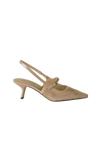 Vaneli Payge Heel in Military suede featuring a pointed toe and elegant slingback silhouette.