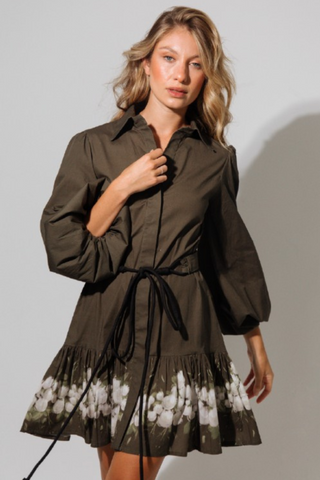 Ana Mini Dress, Garden Olive