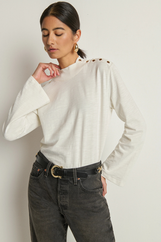 Neda Long Sleeve Tee, Porcelain