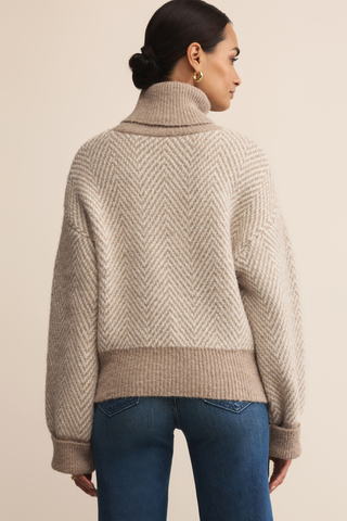 Balkan Funnel Neck Sweater, Smoked Heather
