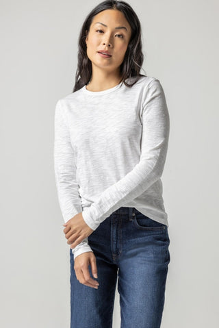 Long Sleeve Crewneck, White