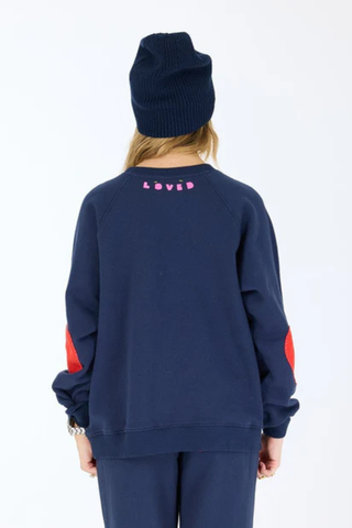 Benton Heart Patch Sweatshirt, Indigo Blue