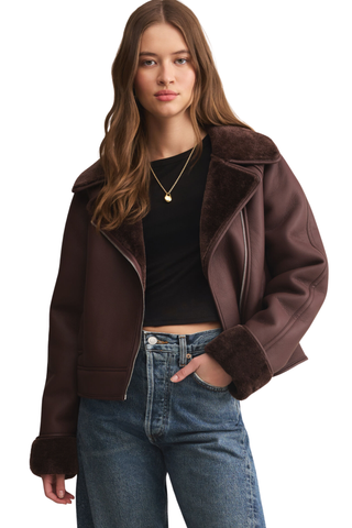 Locklin Sherpa Jacket, Chocolate Cherry