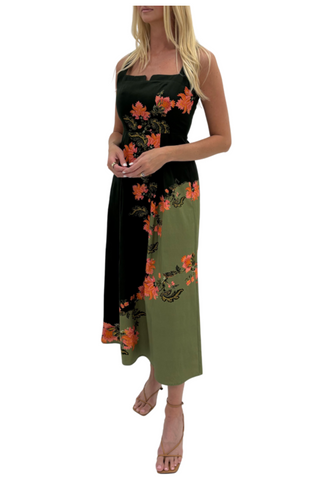 Tillman Midi Dress, Green/Mix Bloom